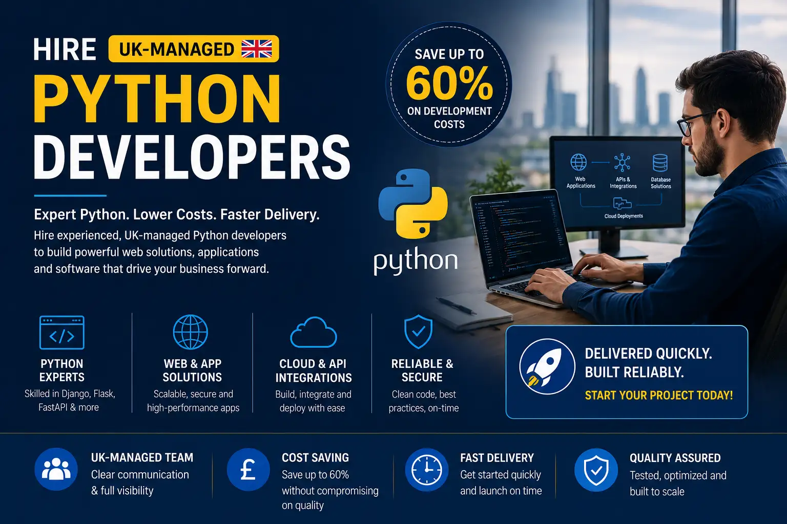 Hire Pre-vetted Python Developers in the UK